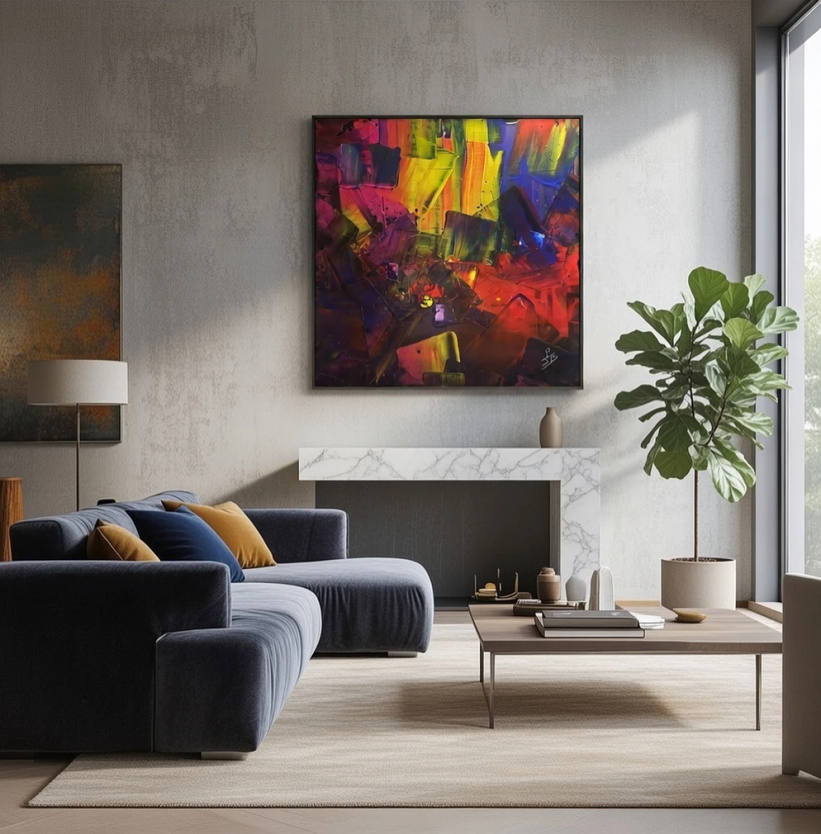 Technique acrylique, dimension 50 x 50.Livraison offerte en France métropolitaine, certificat inclus.